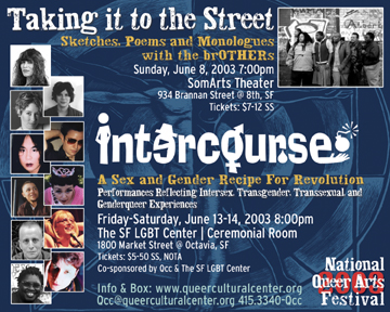 Taking it to the Street-performance by brOTHERs & intercourse-A sex & gender recipe for revolution